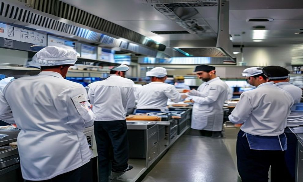 Generated kitchen team order display scene